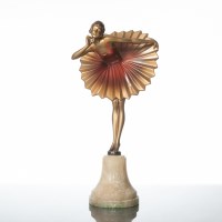Lot 848 - ART DECO FIGURE OF A YOUNG LADY standing,...