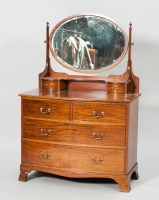 Lot 946 - MAHOGANY BOW-FRONT BEDROOM SUITE OF GEORGE III...