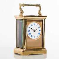 Lot 524 - EARLY TWENTIETH CENTURY BRASS CARRIAGE CLOCK...