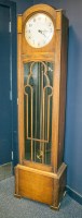 Lot 538 - ENGLISH 1930s CARVED OAK LONGCASE CLOCK of...