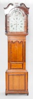 Lot 543 - EARLY NINETEENTH CENTURY OAK LONGCASE CLOCK...