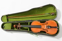 Lot 548 - THREE QUARTER SIZE VIOLIN the interior bears a...