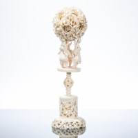 Lot 262 - CHINESE IVORY CONCENTRIC BALL ON STAND the...