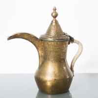 Lot 393 - ISLAMIC BRASS DALLAH 32cm high