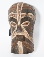 Lot 407 - SONGYA TRIBAL CARVED WOODEN MASK 33cm high