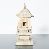 Lot 412 - EARLY 20TH CENTURY CHINESE IVORY PAGODA with...