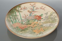 Lot 415 - JAPANESE SATSUMA CHARGER with floral and bird...