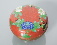 Lot 437 - CHINESE CLOISONNE CIRCULAR LIDDED BOX late...