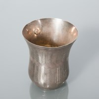 Lot 457 - TURKISH SILVER BEAKER of waisted form, 9cm high