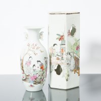 Lot 460 - TWO CHINESE FAMILLE ROSE VASES one of...