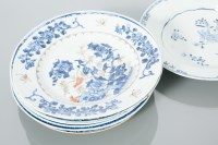 Lot 474 - SEVEN CHINESE BLUE AND WHITE PLATES one with...