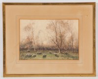 Lot 25 - TOM CAMPBELL, SHEEP GRAZING AT DUSK...