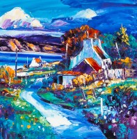 Lot 2082 - * JEAN FEENEY, SUNLIT HILLS, KILCHOAN oil on...