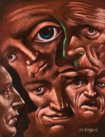 Lot 2187 - FRANK MCFADDEN, SO MANY FACES pastel on paper,...