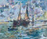 Lot 2258 - * J D HENDERSON, BEACHED oil on canvas board,...
