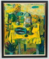 Lot 2270A - ANDREI BLUDOV (RUSSIAN), CLOCK AND FISH oil on...