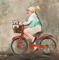 Lot 2271 - BASIA ROSZAK, GOING HOME oil on canvas, signed...