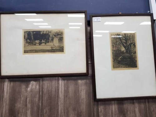 Lot 25 - TWO ETCHINGS BY HAROLD STOREY signed and under...