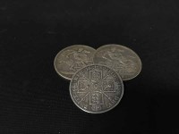 Lot 28 - TWO VICTORIA CROWNS 1891 and 1892, and a...