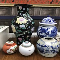 Lot 45 - LOT OF ASIAN CERAMICS including a tall Chinese...