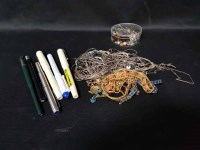 Lot 76 - LOT OF COSTUME JEWELLERY AND PENS