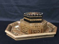 Lot 93 - ORIENTAL INLAID BOX along with a matching tray...