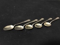 Lot 97 - LOT OF SILVER PLATED TEASPOONS along with...