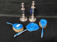 Lot 99 - LOT OF SILVER PLATED OBJECTS including a pair...