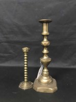 Lot 101 - LOT OF BRASS WARES including two pairs of...