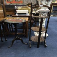 Lot 114 - CAKE TABLE, NEST OF THREE TABLES AND A SIDE TABLE