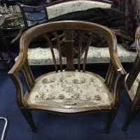 Lot 115 - PAIR OF HIGH BACKED TUB CHAIRS