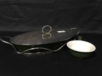 Lot 139 - CERAMIC AND PLATED BREAKFAST DISH and six...