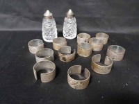 Lot 159 - LOT OF INDIAN WHITE METAL NAPKIN HOLDERS along...