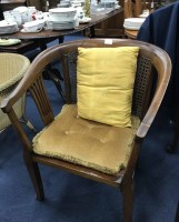 Lot 167 - CANE PANELLED CHAIR along with a Lloyd loom chair