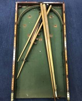 Lot 169 - EARLY 20TH CENTURY MAHOGANY CASED BAGATELLE BOARD