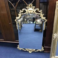 Lot 172 - LARGE RECTANGULAR GILT MIRROR and a shield...