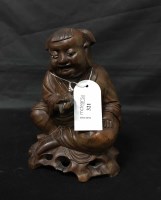 Lot 173 - CHINESE CARVED HARDWOOD FIGURE