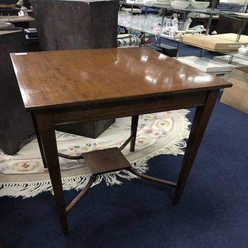 Lot 243 - TWO MAHOGANY INLAID SIDE TABLES