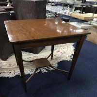 Lot 243 - TWO MAHOGANY INLAID SIDE TABLES