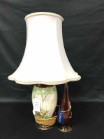 Lot 354 - CROWN DEVON TABLE LAMP along with a Carlton...