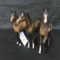 Lot 389 - THREE BESWICK FIGURES OF HORSES