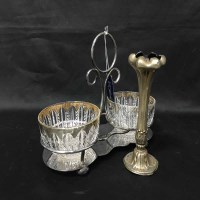 Lot 390 - LOT OF SILVER PLATED ITEMS including two cake...