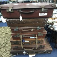 Lot 403 - SEVEN TAN LEATHER CASES