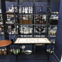 Lot 411 - CONTEMPORARY BLACK METAL SHELVING UNIT