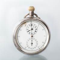 Lot 1599 - FINE SILVER LE TATTERSALL CHRONOGRAPH POCKET...