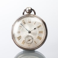 Lot 1613 - STERLING SILVER DIAL GENTLEMAN'S OPEN FACE...