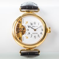 Lot 1619 - RARE GOLD PLATED EPOS WRISTWATCH IN HEBDOMAS...