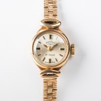 Lot 1677 - LADY'S NINE CARAT GOLD ROTARY COCKTAIL WATCH...