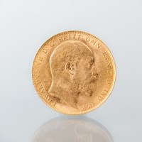 Lot 1516 - GOLD EDWARD VII FULL SOVEREIGN DATED 1908