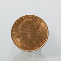 Lot 1575 - GOLD EDWARD VII HALF SOVEREIGN DATED 1906